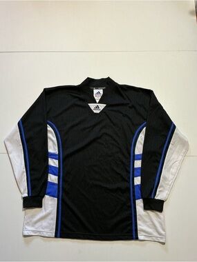 Vintage 90s Adidas Soccer Goalkeeper Football Black Long Sleeve Jersey